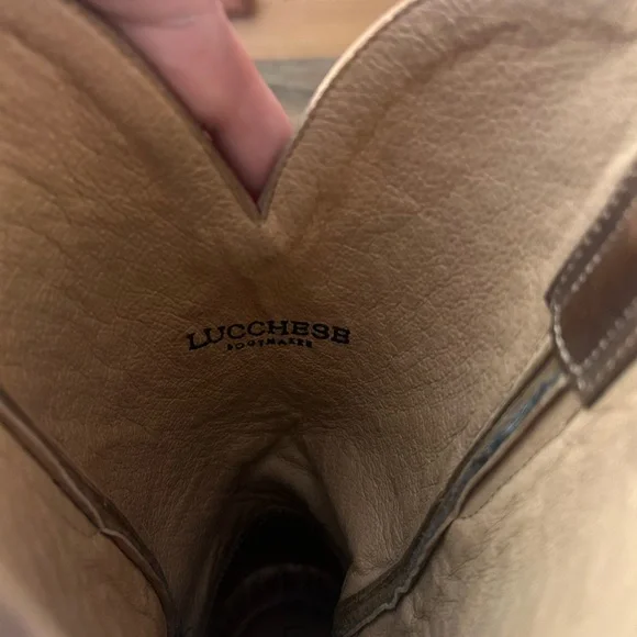 Lucchese Distressed Brown Cowboy Boots Traditional Western Style - Picture 5 of 5